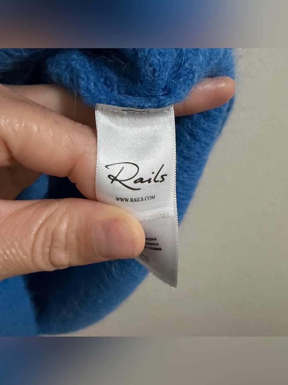 RAILS Jodie Blue V Neck Oversized Ribbed Slouchy Cozy Sweater M Alpaca blend - Picture 8 of 12